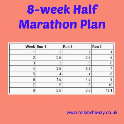 8 week half marathon training plan