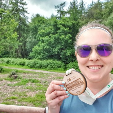 Selfie with wooden medal at Wendover Woods 10k