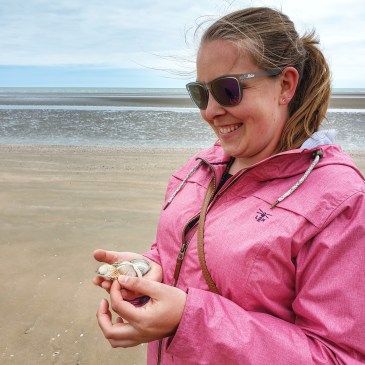 Camber Sands collecting shells